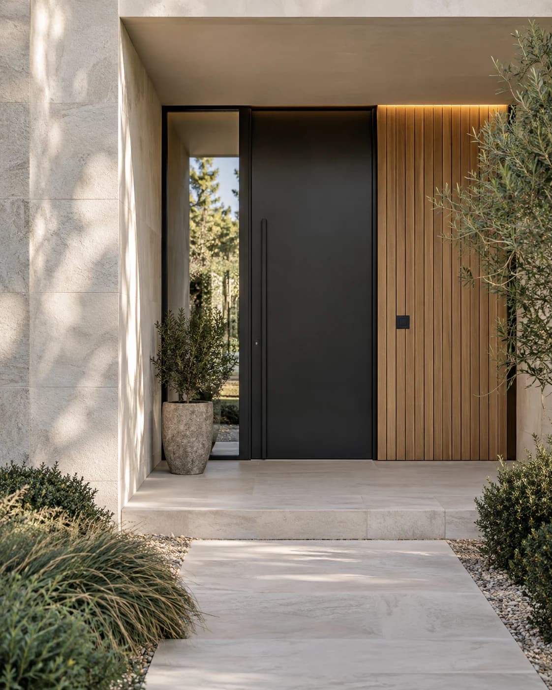 Entrée de maison contemporaine, image d’ambiance